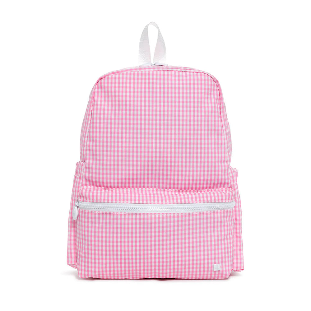 Guess Baldwin Park Pink Floral Gingham Checker Backpack Black White Adj Straps Backpack - Pink Gingham – Sugar Bee Clothing main image 4