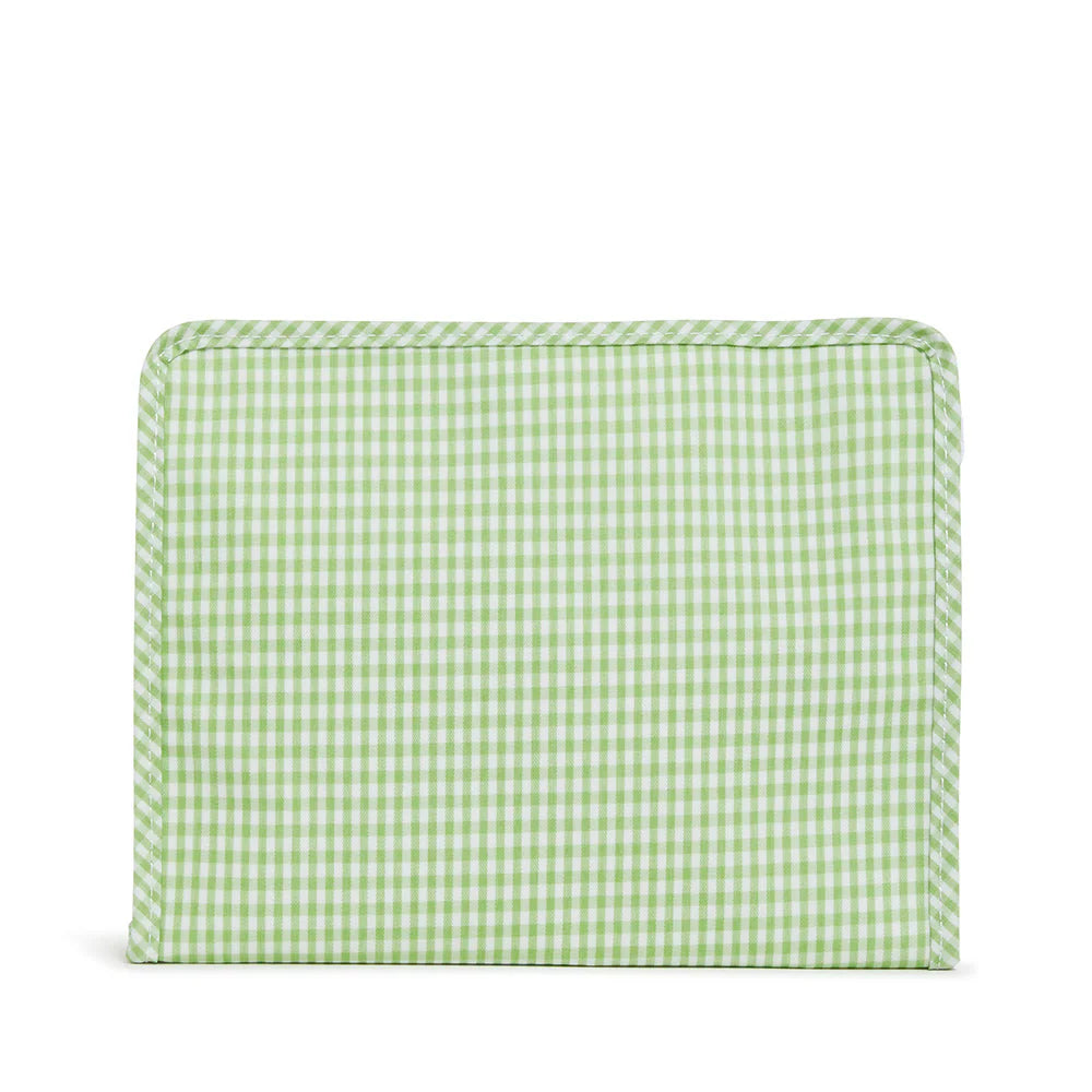 Roadie Large Zip Pouch Gingham Leaf2 by TRVL Design