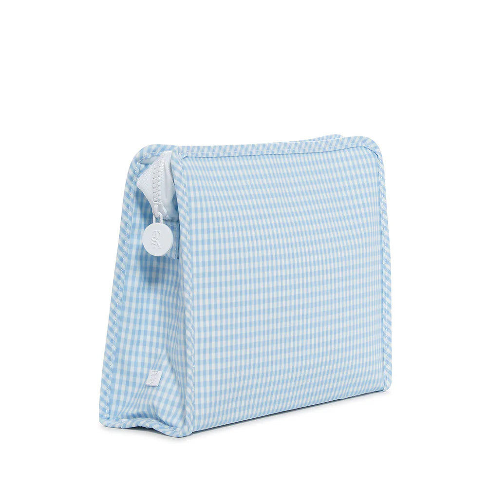 Roadie Large Zip Pouch Gingham Mist by TRVL Design