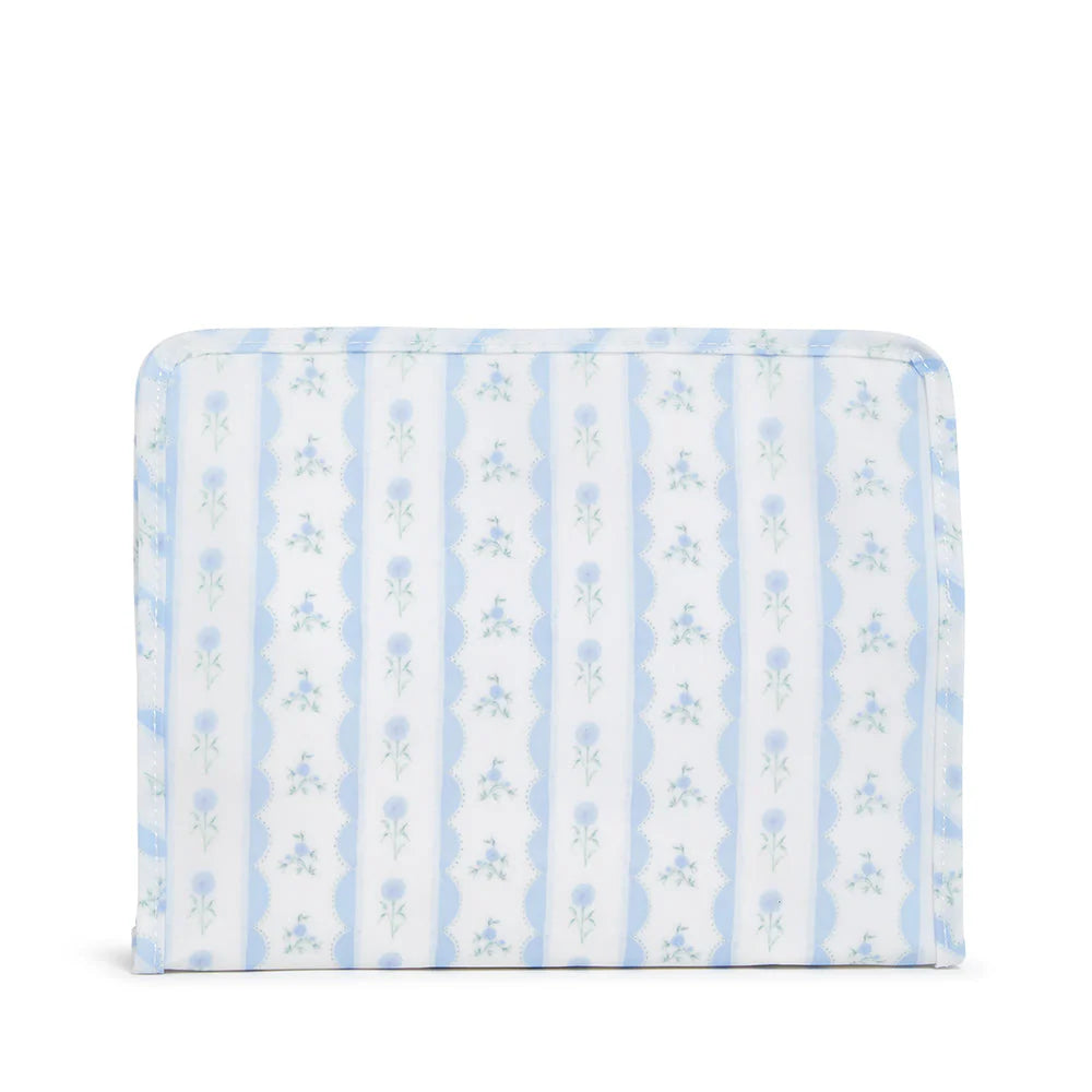 Roadie Large Zip Pouch Ribbon Floral Blue by TRVL Design