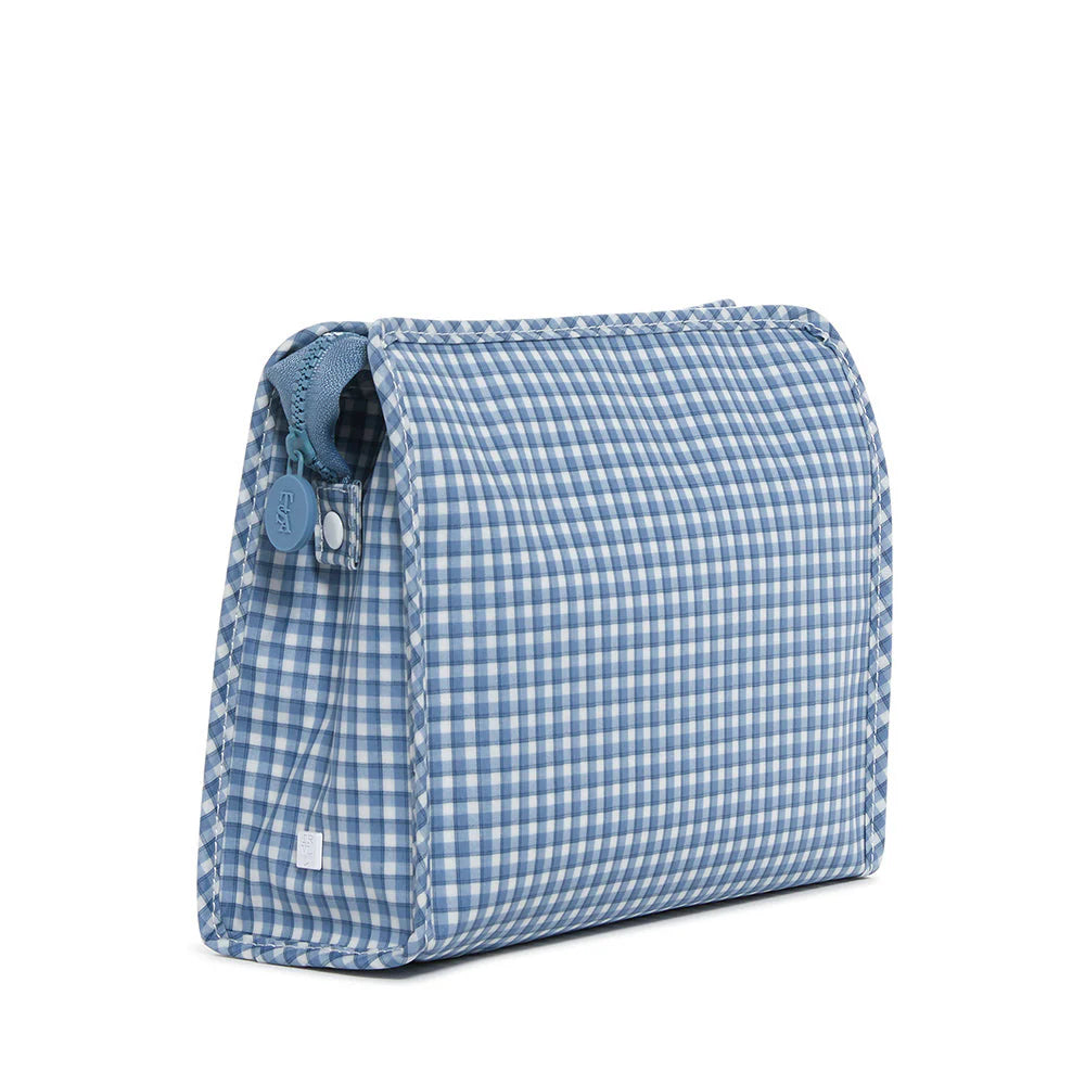 Roadie Large Zip Pouch Rodeo Check Indigo by TRVL Design