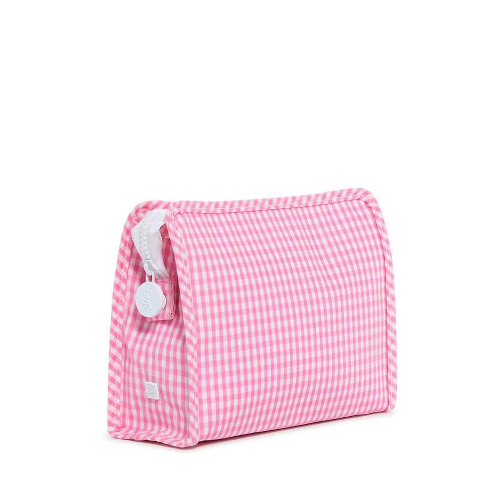 Roadie Medium Zip Pouch Gingham Pink by TRVL Design