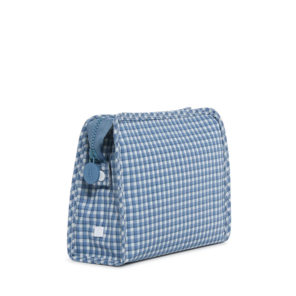 Roadie Medium Zip Pouch Rodeo Check Indigo by TRVL Design