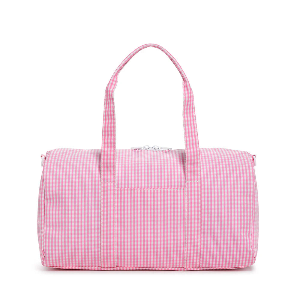 Weekender Duffel Bag Gingham Pink by TRVL Design
