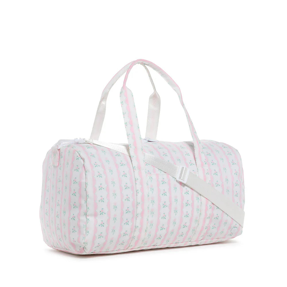 Weekender Duffel Bag Ribbon Floral Pink by TRVL Design