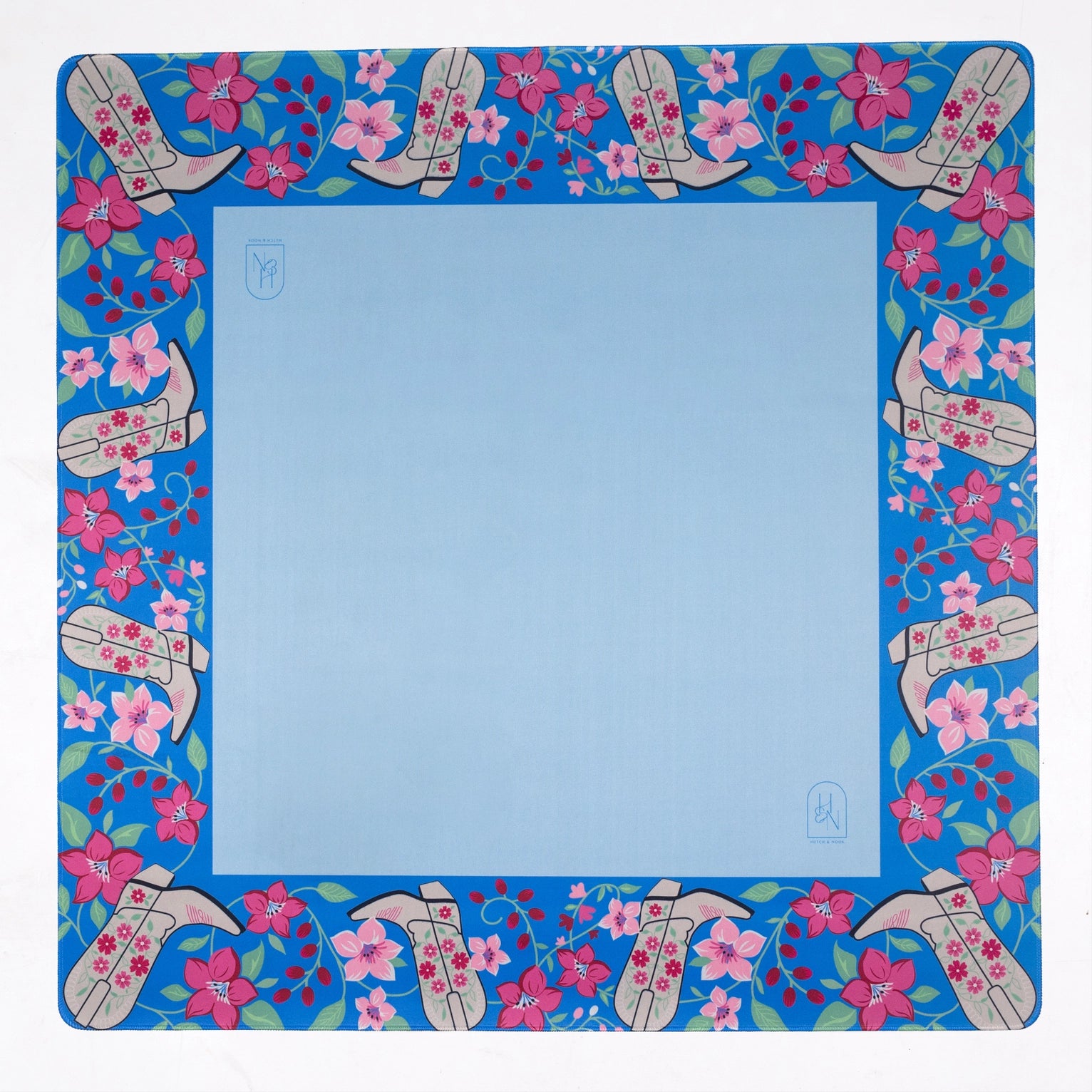 Mahjong Mat by Hutch and Nook - Blue Cowboy Boot