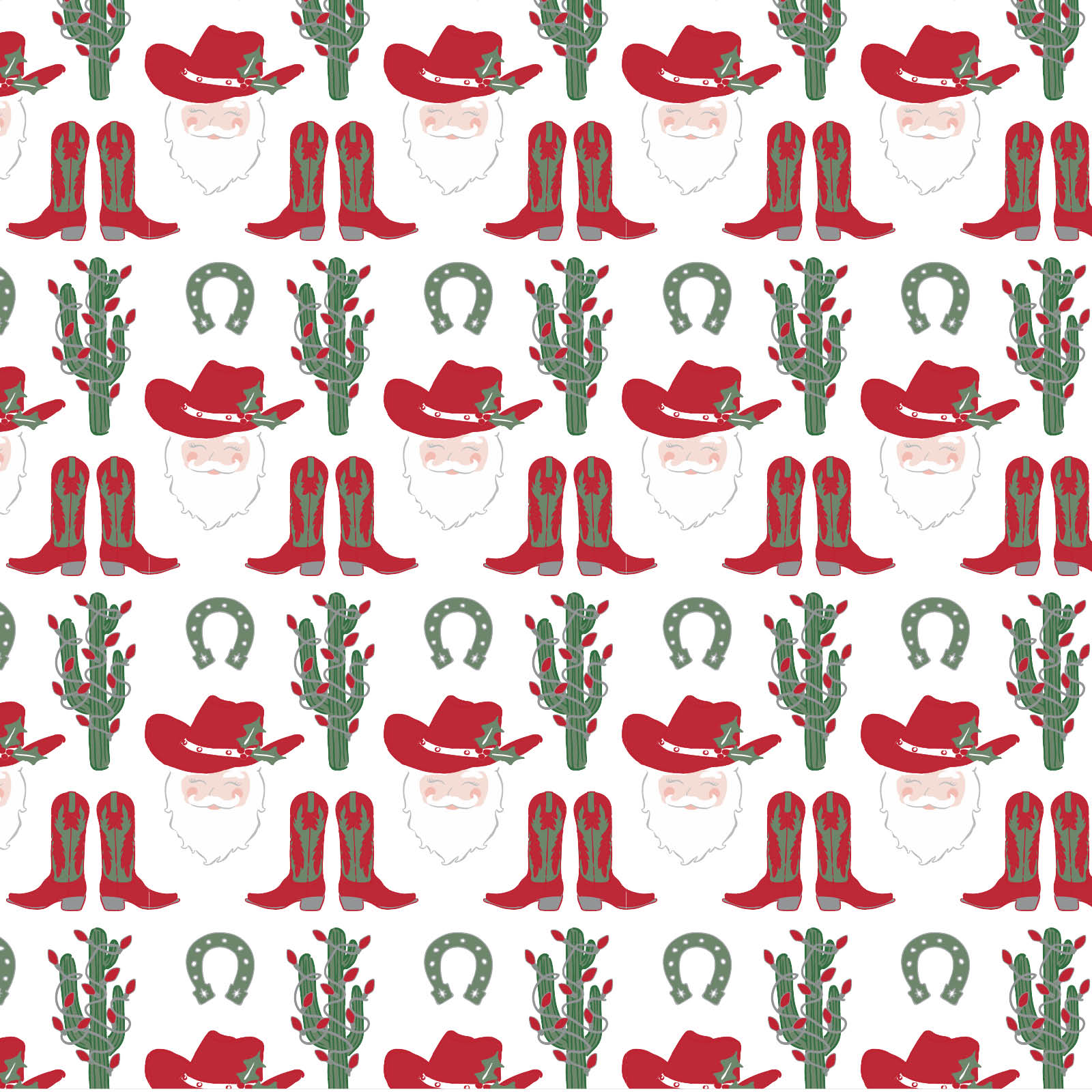 Anna Women's Longsleeve Short Set - Cowboy Christmas