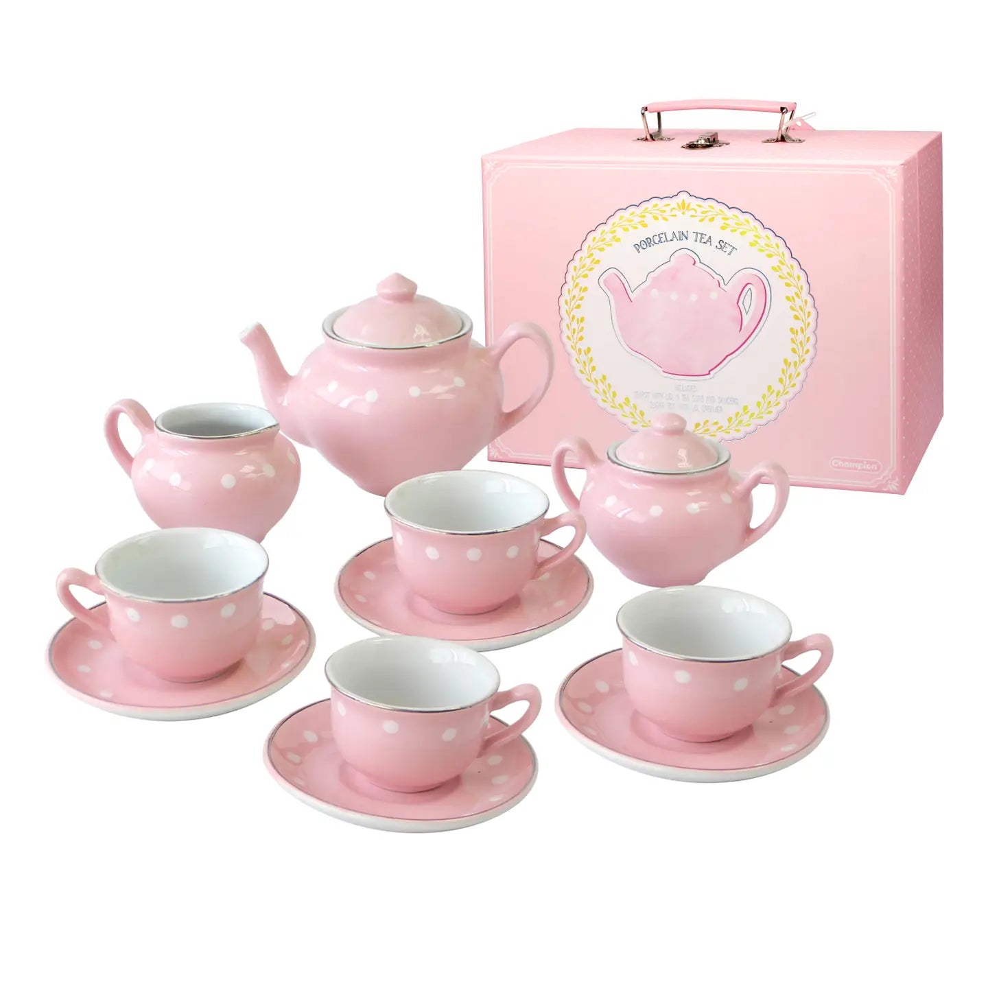 Porcelain Tea Set by Bright Stripes - Pink