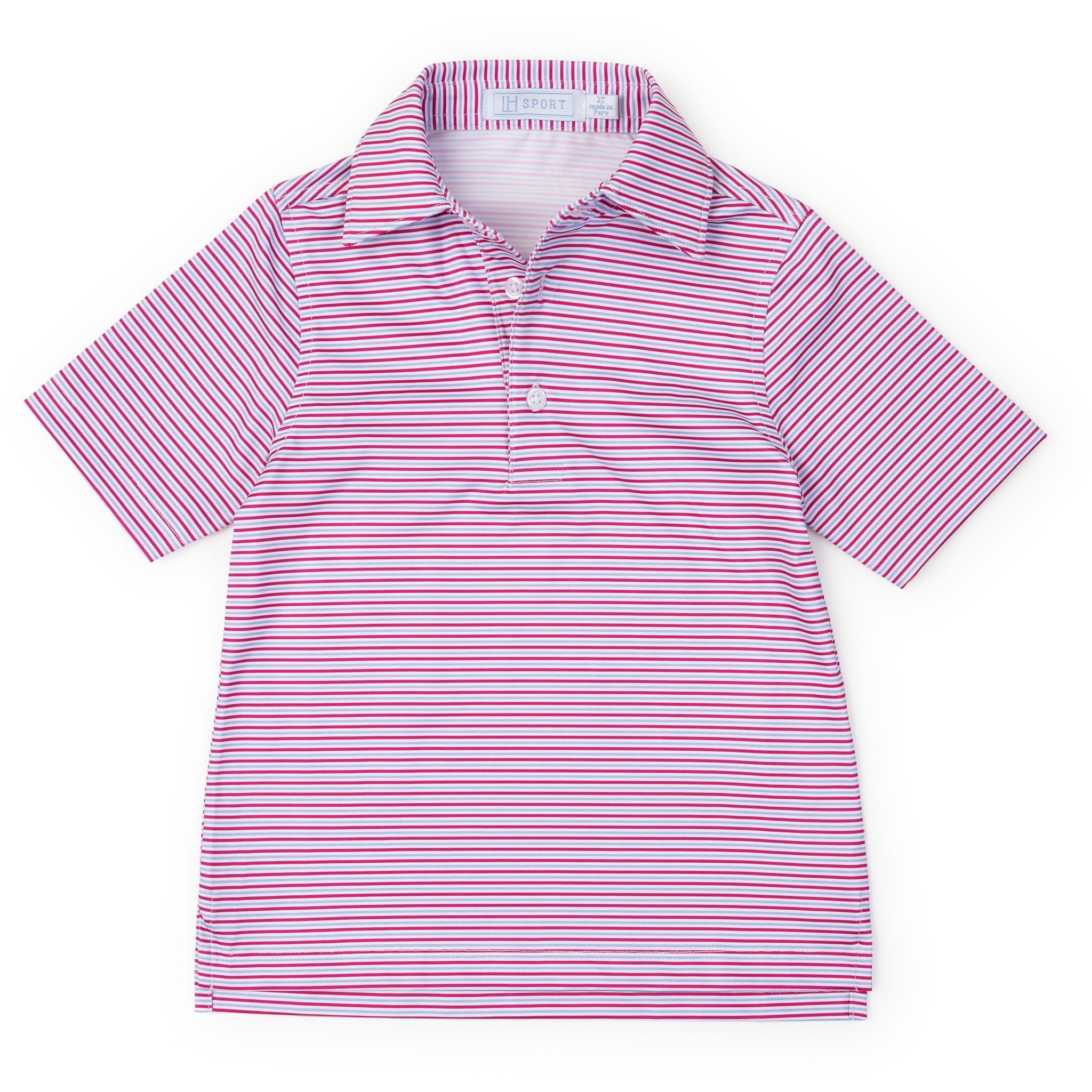 Will Boys' Performance Polo by LH Sport - Clun Stripe Berry Blue