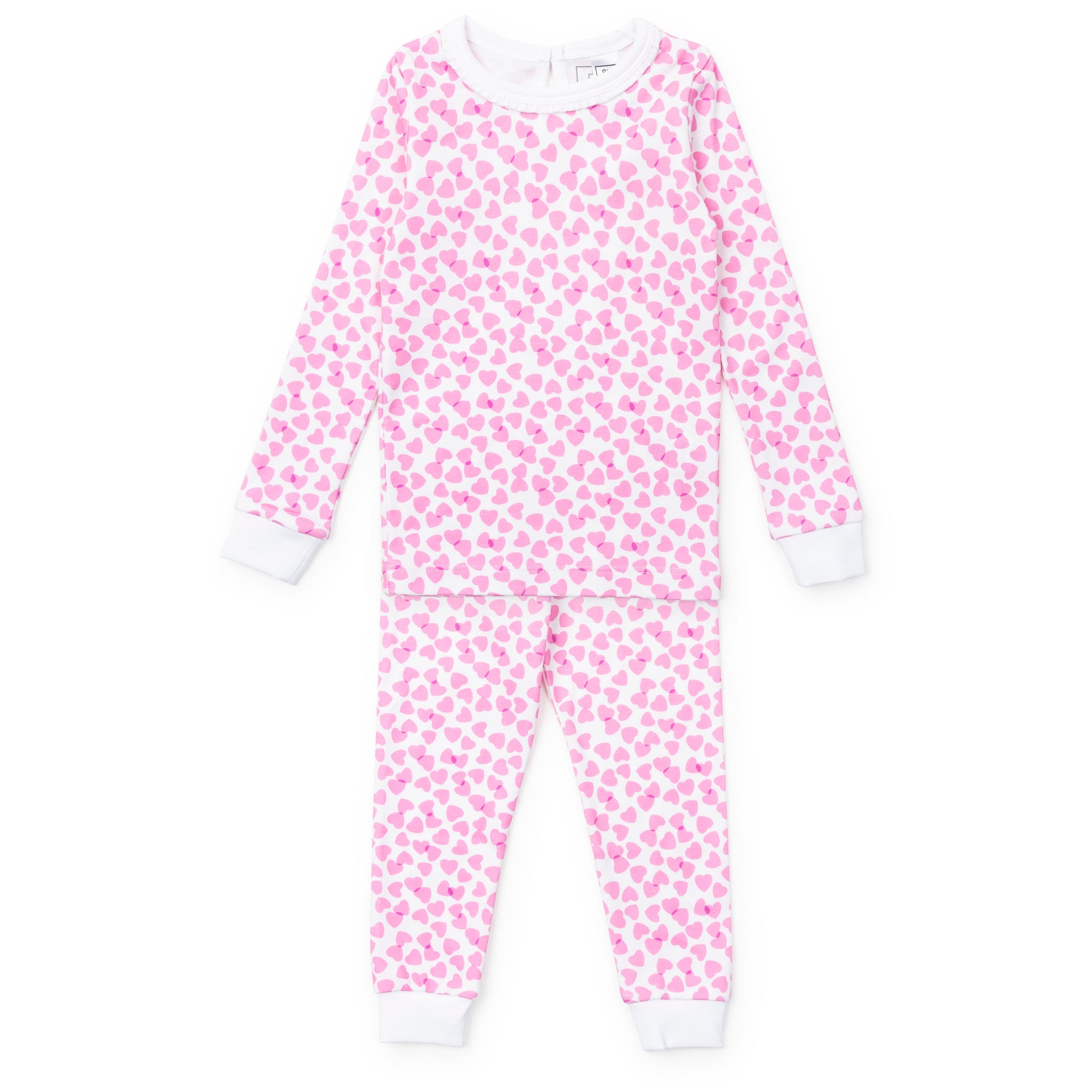Ava Girls' Pajama Pant Set - Confetti Hearts Pink
