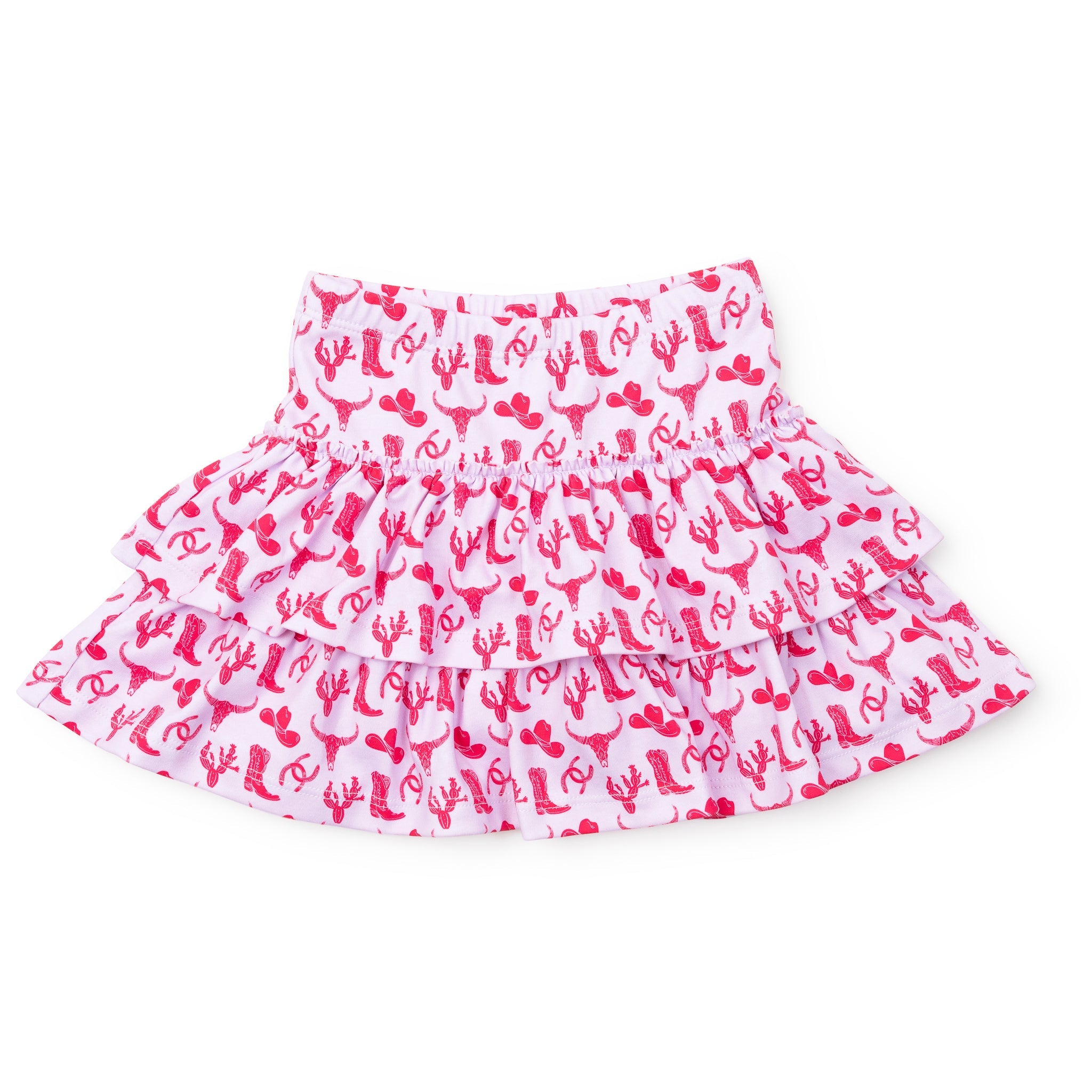 Maggie Girls' Tiered Skirt - Wild West Pink
