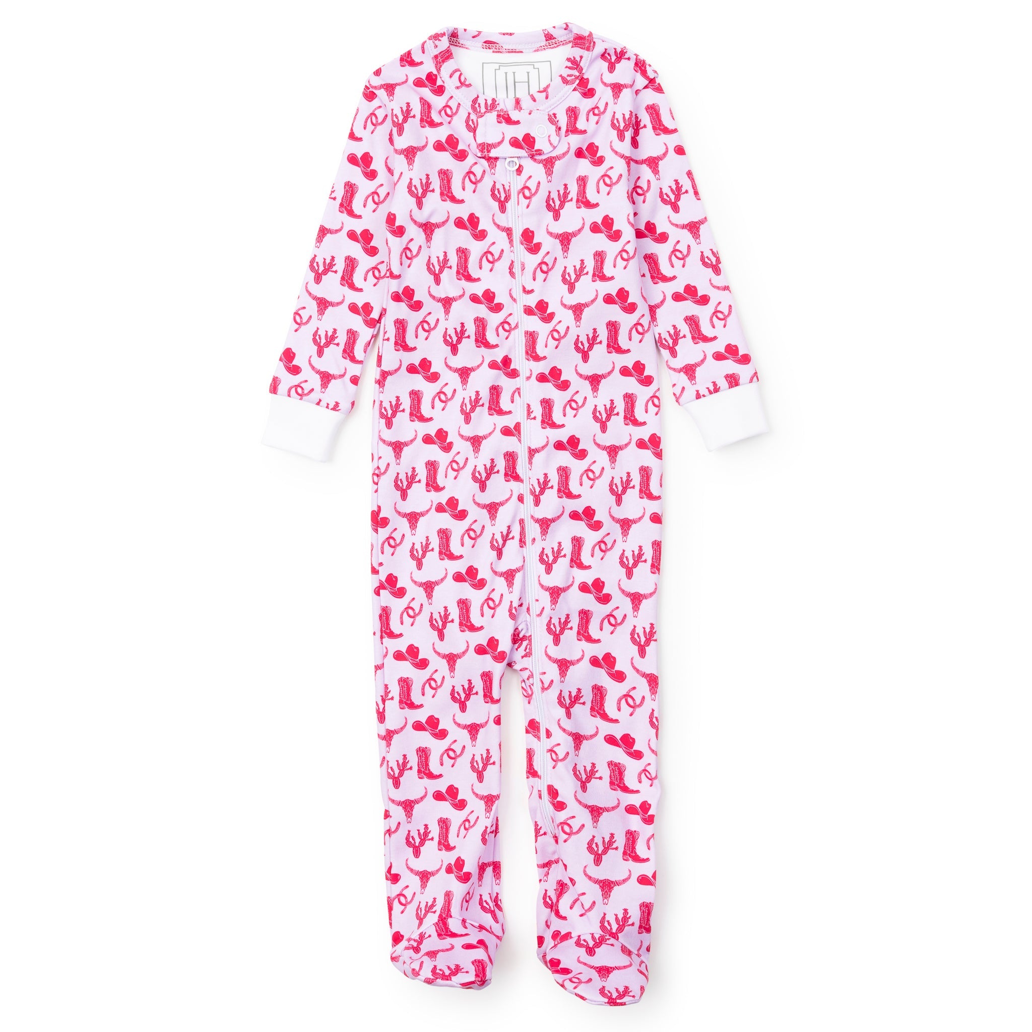 Parker Girls' Zipper Pajama - Wild West Pink
