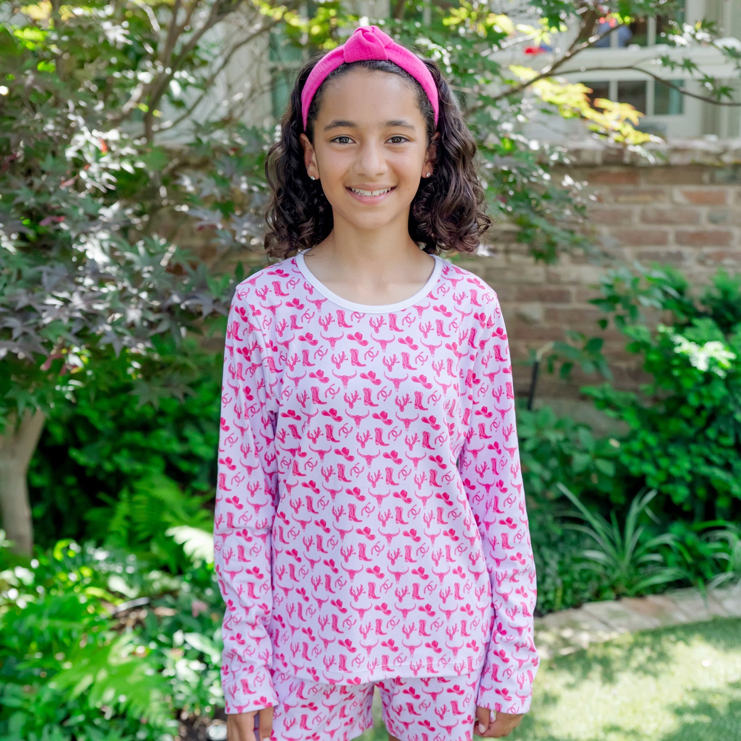 Sophie Girls' Short Set - Wild West Pink