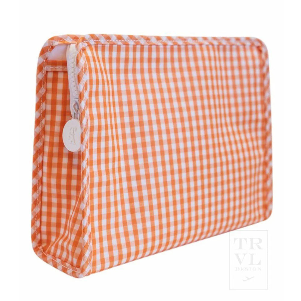Roadie Large Zip Pouch Gingham Orange by TRVL Design