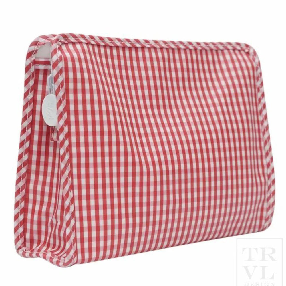 Roadie Large Zip Pouch Gingham Red by TRVL Design