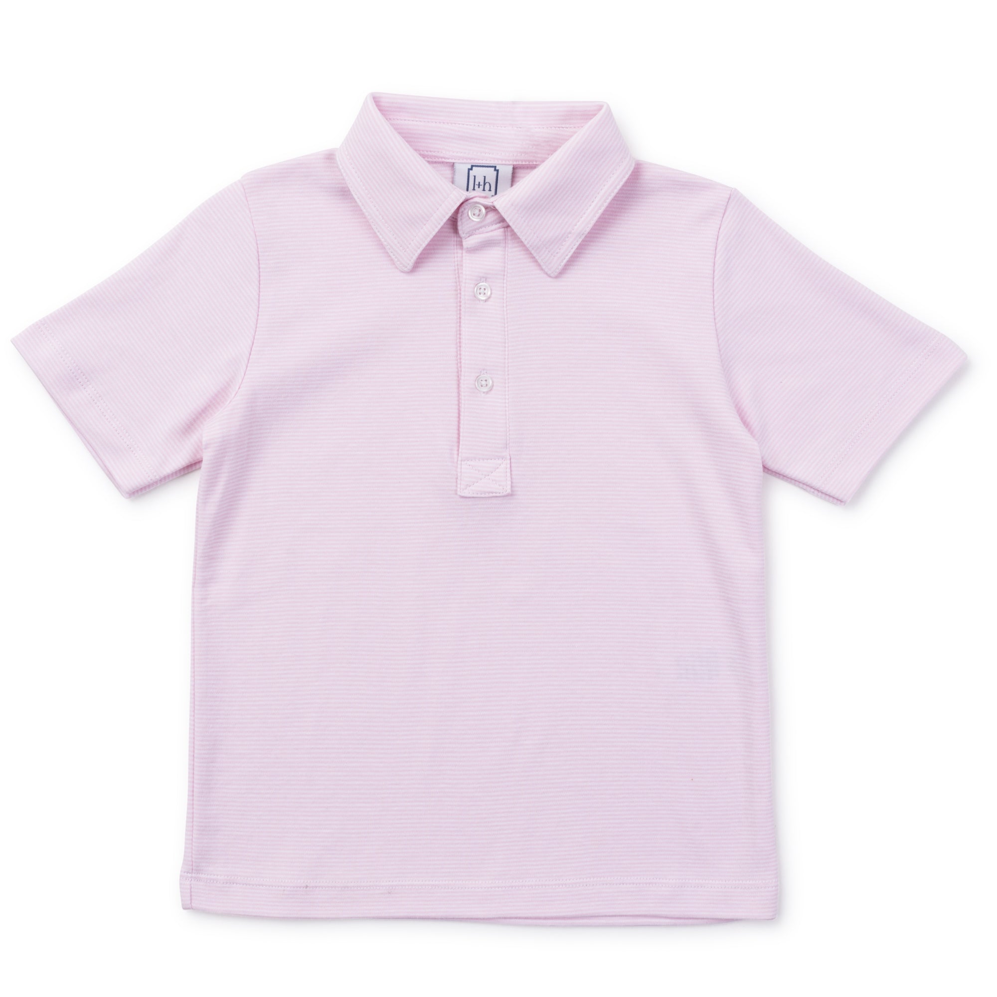 Griffin Boys' Pima Cotton Polo Golf Shirt Pink Stripes