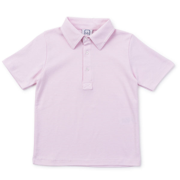 Griffin Boys Pima Cotton Polo Golf Shirt Pink Stripes