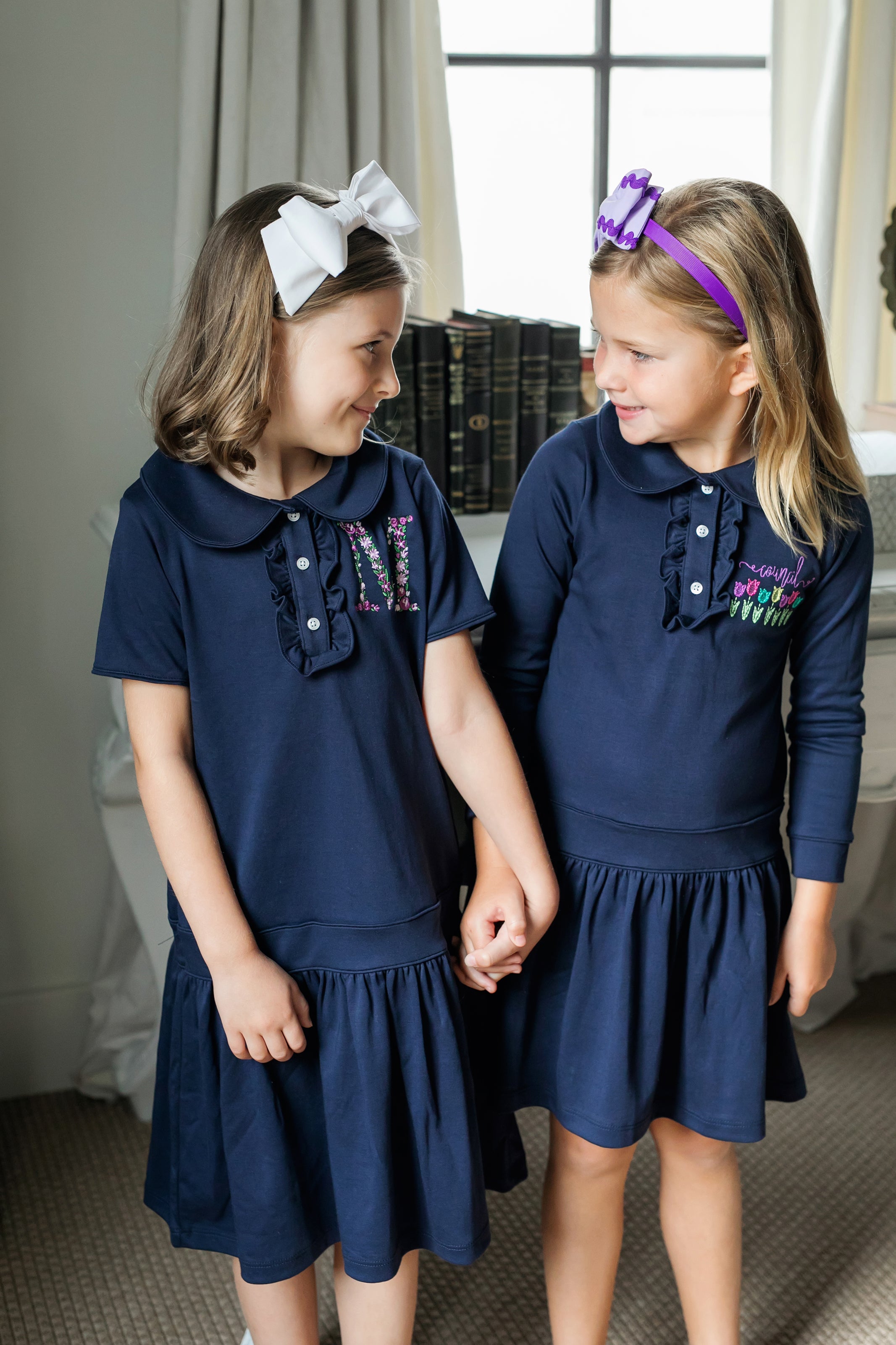 Hattie Girls' Dress - Navy