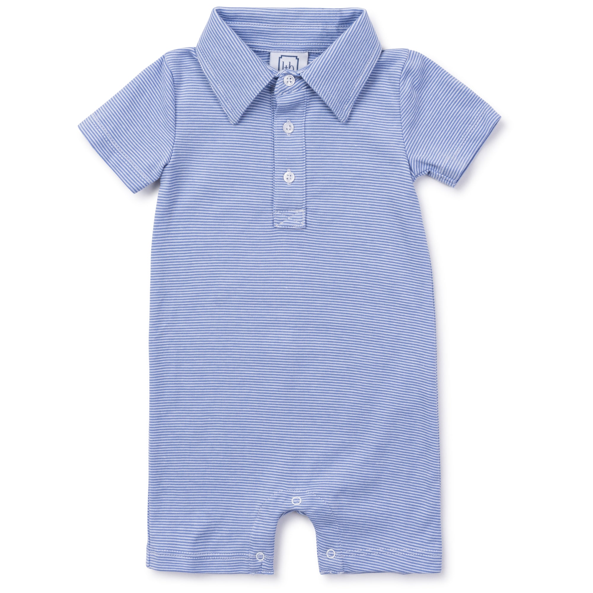 Tripp Boys' Pima Cotton Polo Shortall Blue Stripes