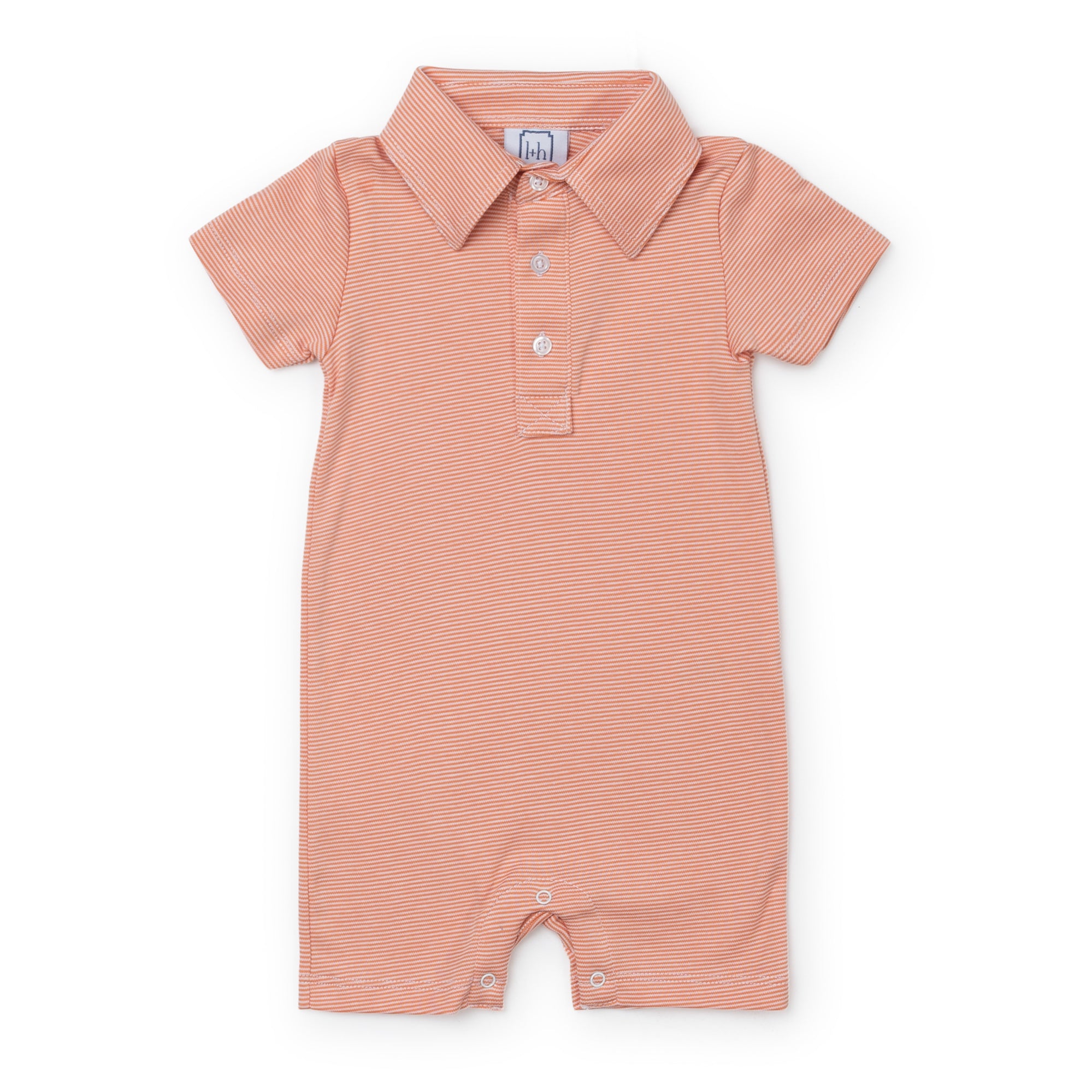 Tripp Boys' Pima Cotton Polo Shortall Orange Stripes