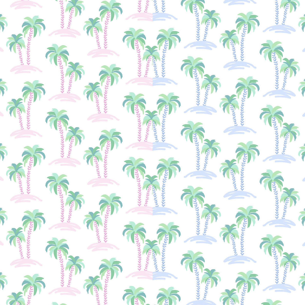 Palm Tree Isle Pink and Blue