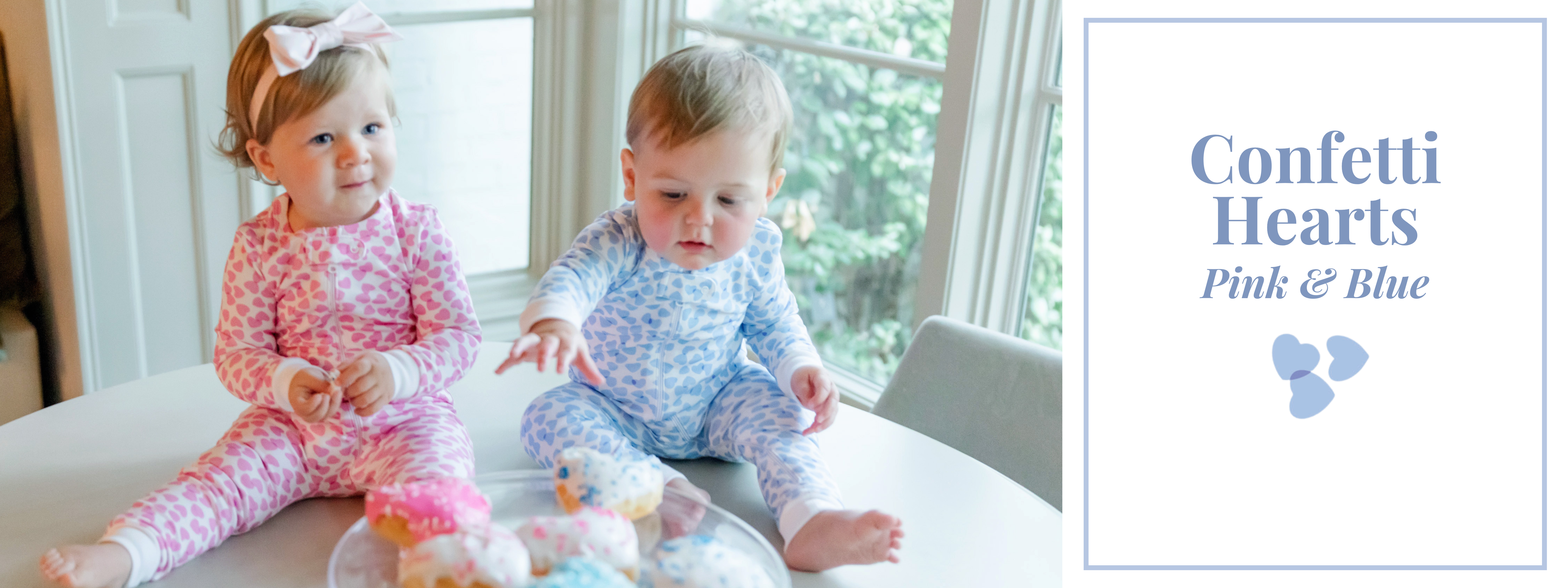 Confetti Hearts Pink & Blue