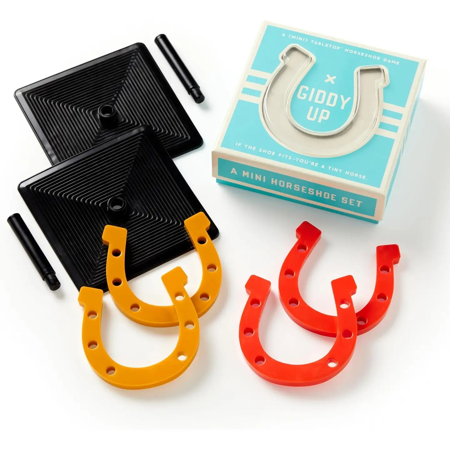 Brass Monkey Giddy Up Tabletop Horseshoes Game dress for girls premium quality