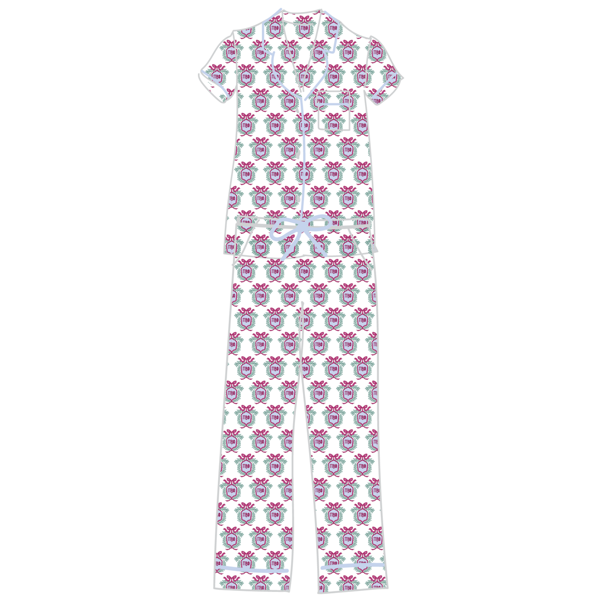Everyday Laney Women's Pima Cotton Pajama Pant Set - Pi Beta Phi Crest Kidswear