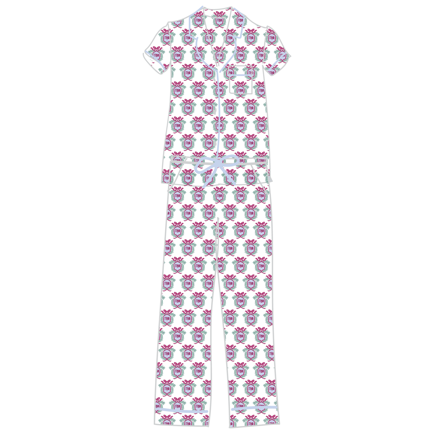 Laney Women's Pima Cotton Pajama Pant Set - Pi Beta Phi Crest