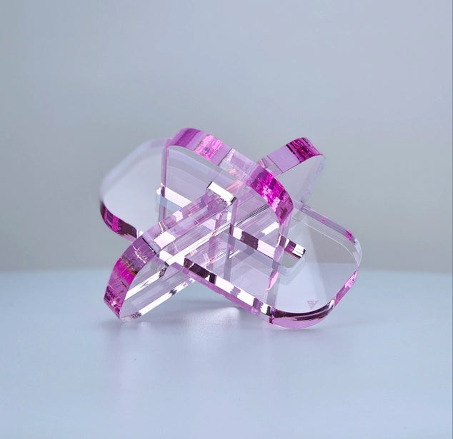 Everyday Decorative Acrylic Infinito Knot - Transparent Pink Kidswear