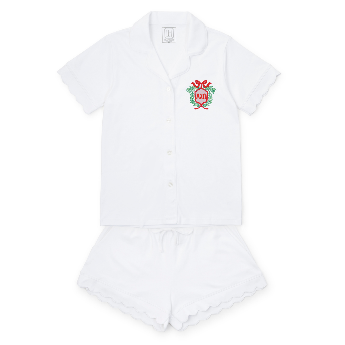 Everyday Melissa Women's Pajama Short Set - Alpha Chi Omega Embroidery Kidswear