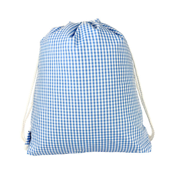 Sling Backpack Baby Blue Gingham by Mint Sweet Little Things