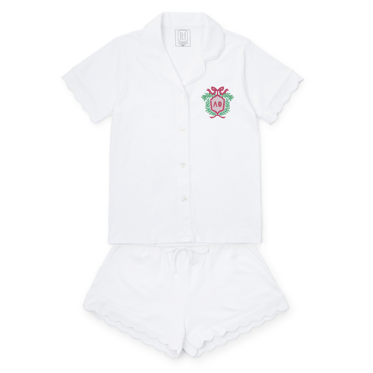 Everyday Melissa Women's Pajama Short Set - Alpha Phi Embroidery Kidswear