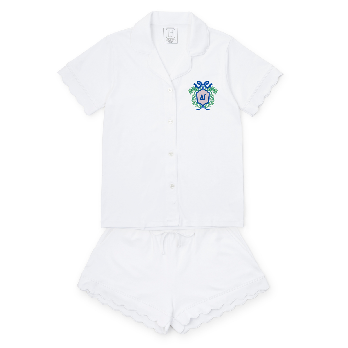 Melissa Women's Pajama Short Set - Delta Gamma Embroidery