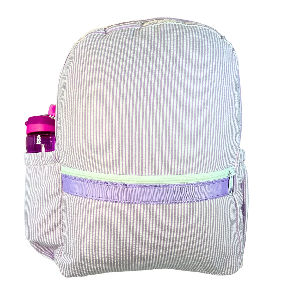 Medium Backpack with Pockets Lilac Seersucker by Mint Sweet Little Things