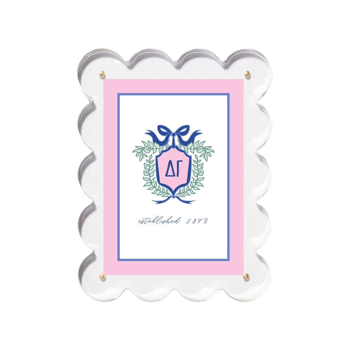 Everyday Sorority Scalloped Acrylic Frame - Delta Gamma Kidswear