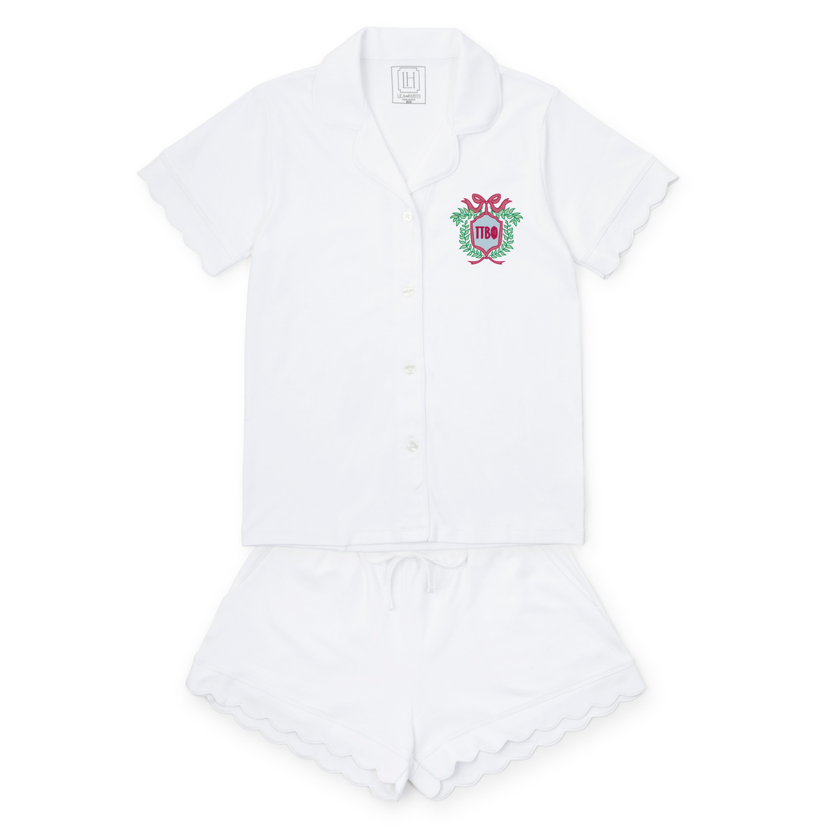Everyday Melissa Women's Pajama Short Set - Pi Beta Phi Embroidery Kidswear