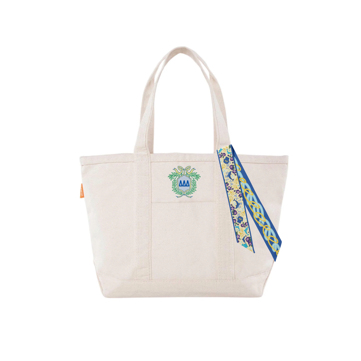 Everyday Sorority Embroidered Canvas Tote Bag with Twilly - Tri Delta Kidswear
