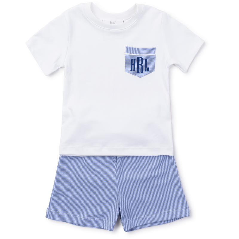 Charles Boys' Pima Cotton Short Set - Stripes