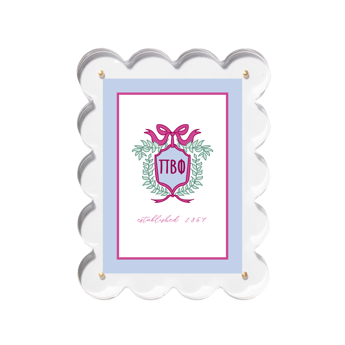 Everyday Sorority Scalloped Acrylic Frame - Pi Beta Phi Kidswear