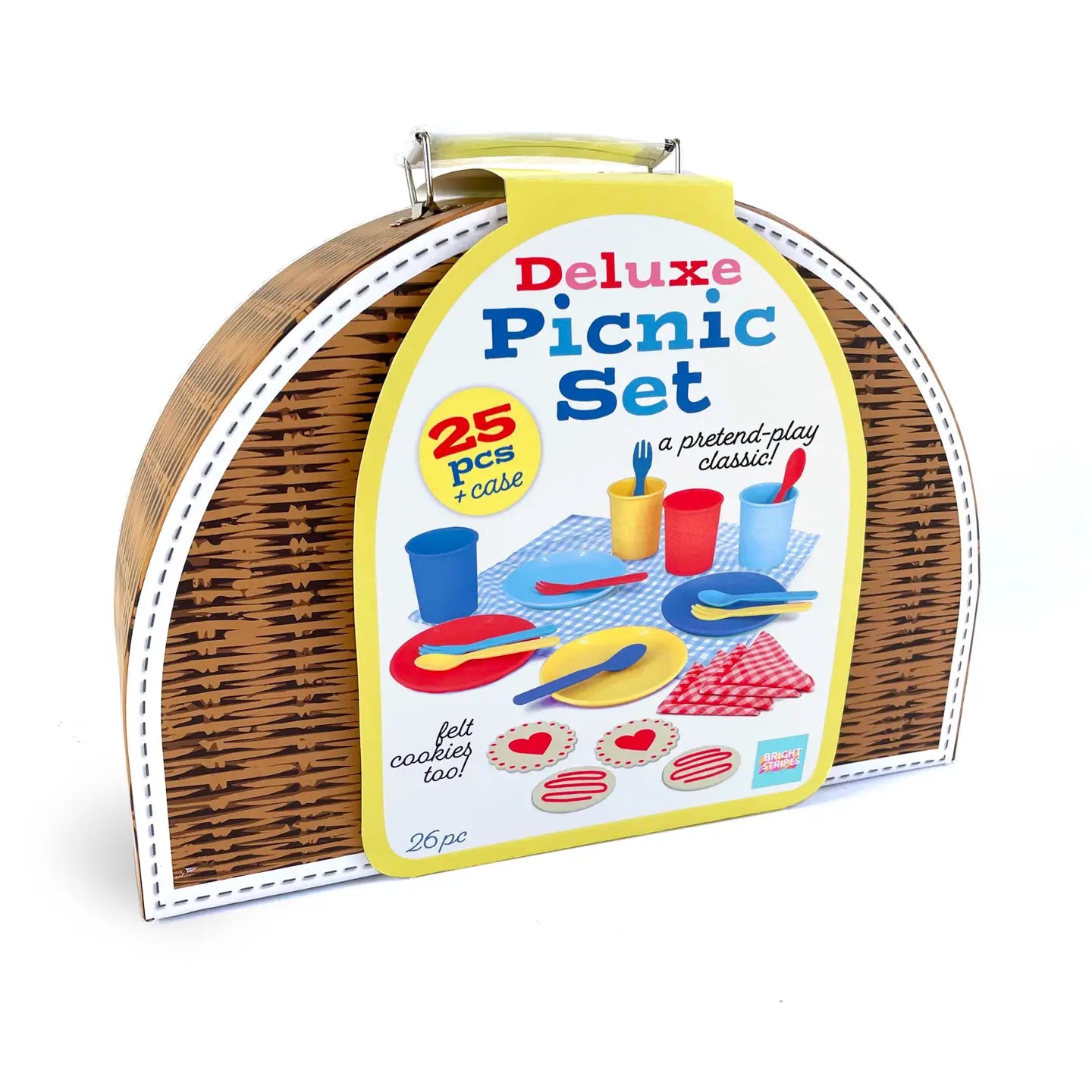 Deluxe 25 Piece Picnic Set with Carry Case by Bright Stripes - Primary