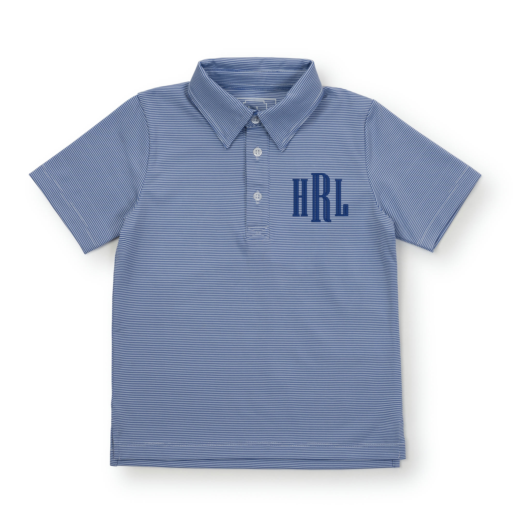 Will Boys' Performance Polo by LH Sport - Blue Stripes