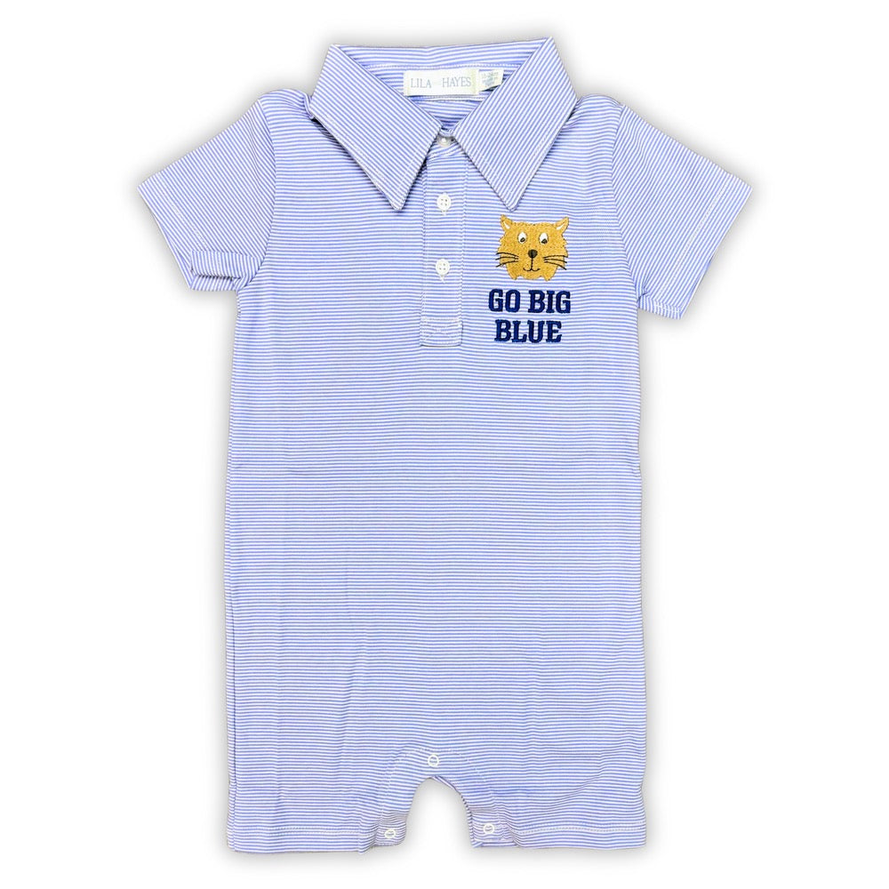 Tripp Boys' Pima Cotton Polo Shortall Blue Stripes cotton outfit for girls and boys