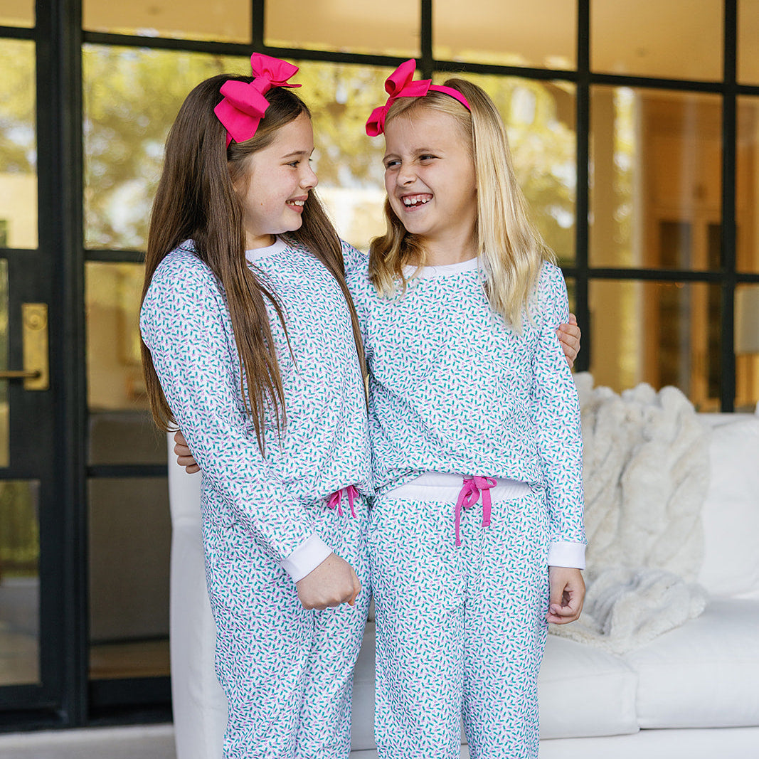 Edie Girls' Sweatshirt Jogger Set Holly Holiday stylish kids outfit collection