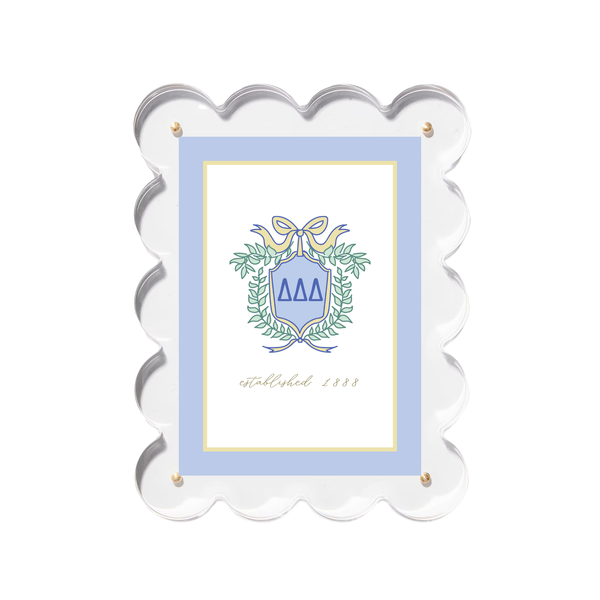 Everyday Sorority Scalloped Acrylic Frame - Tri Delta Kidswear