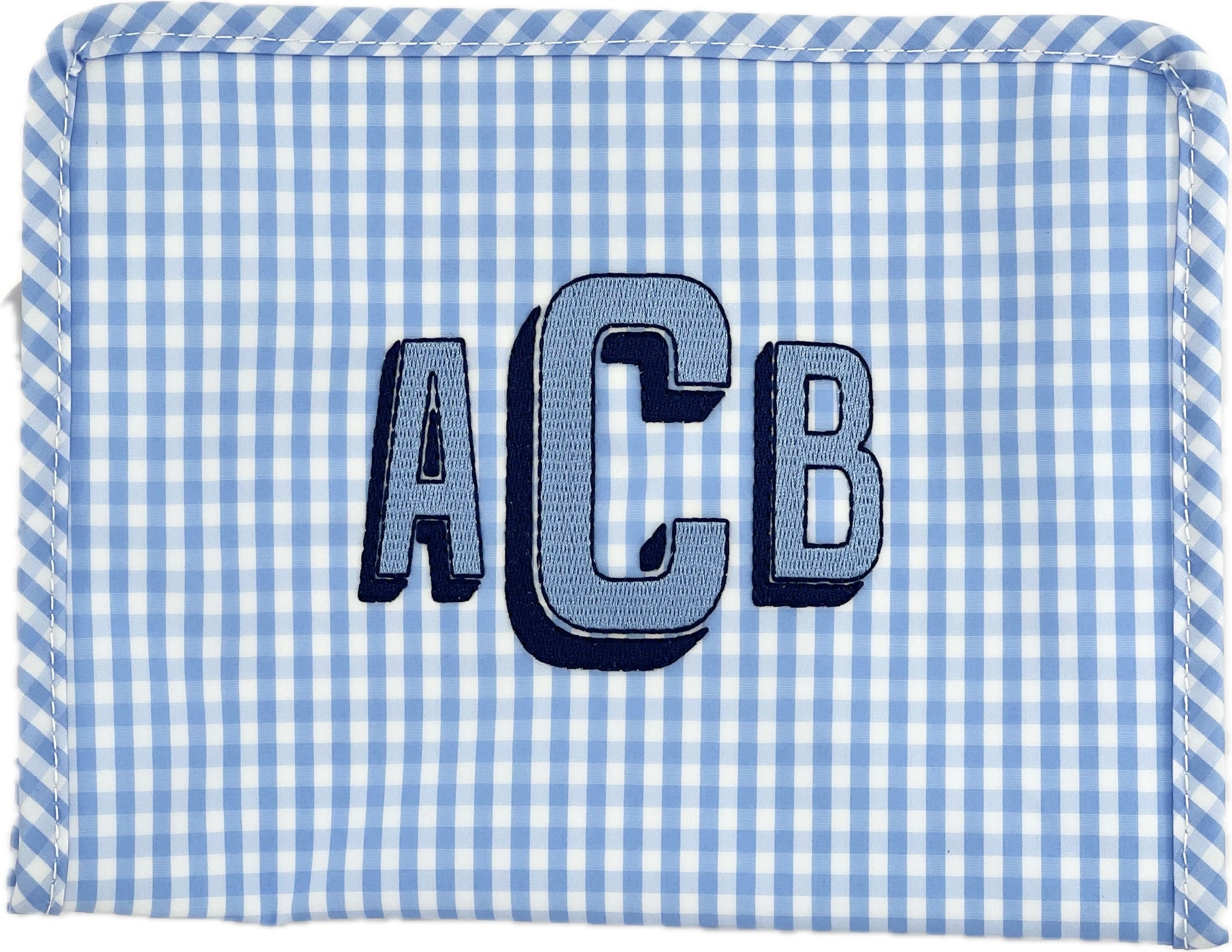Roadie Large Zip Pouch Gingham Sky by TRVL Design