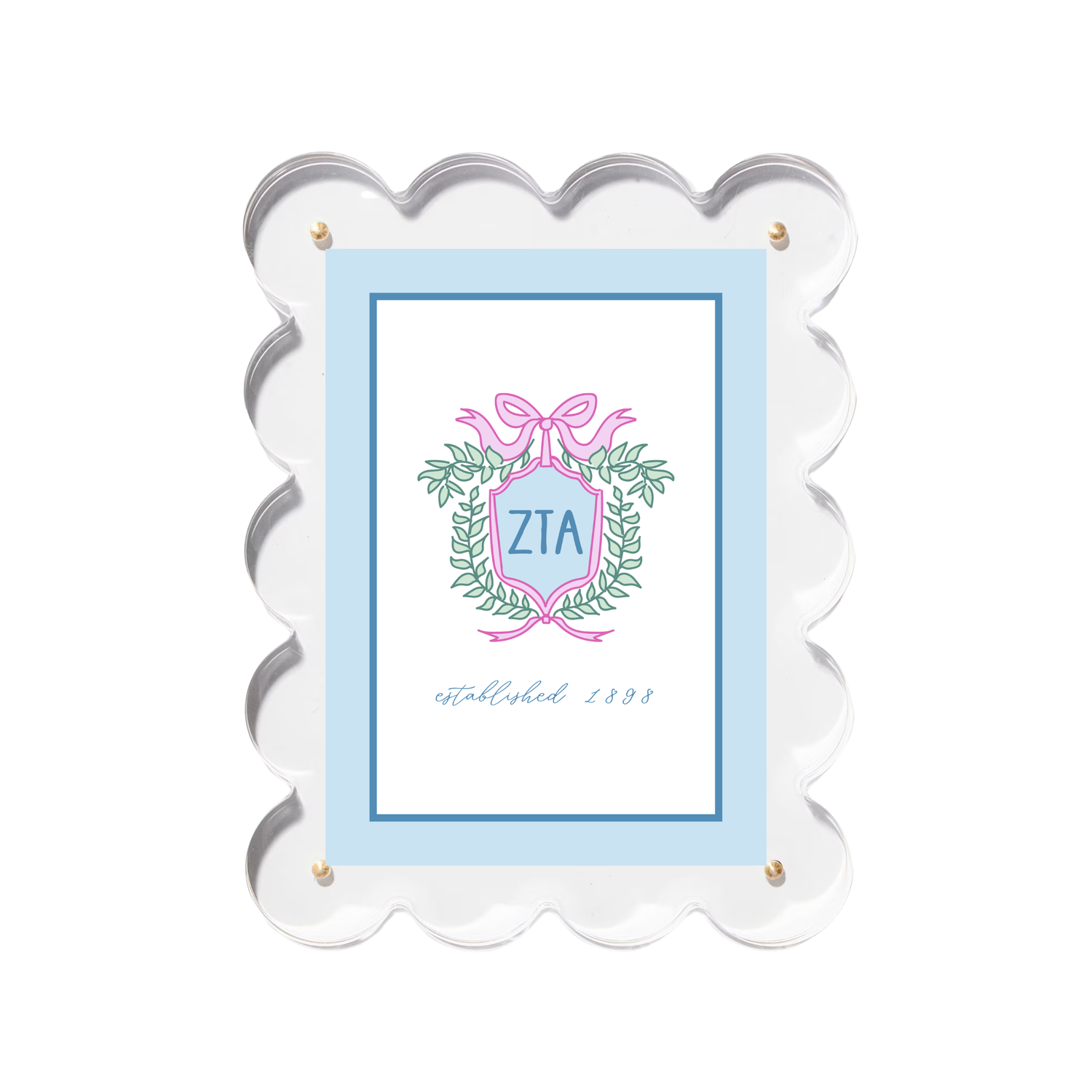 Sorority Scalloped Acrylic Frame - Zeta Tau Alpha