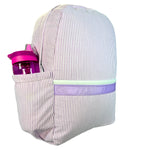 Medium Backpack with Pockets Lilac Seersucker by Mint Sweet Little Things stylish kids outfit collection