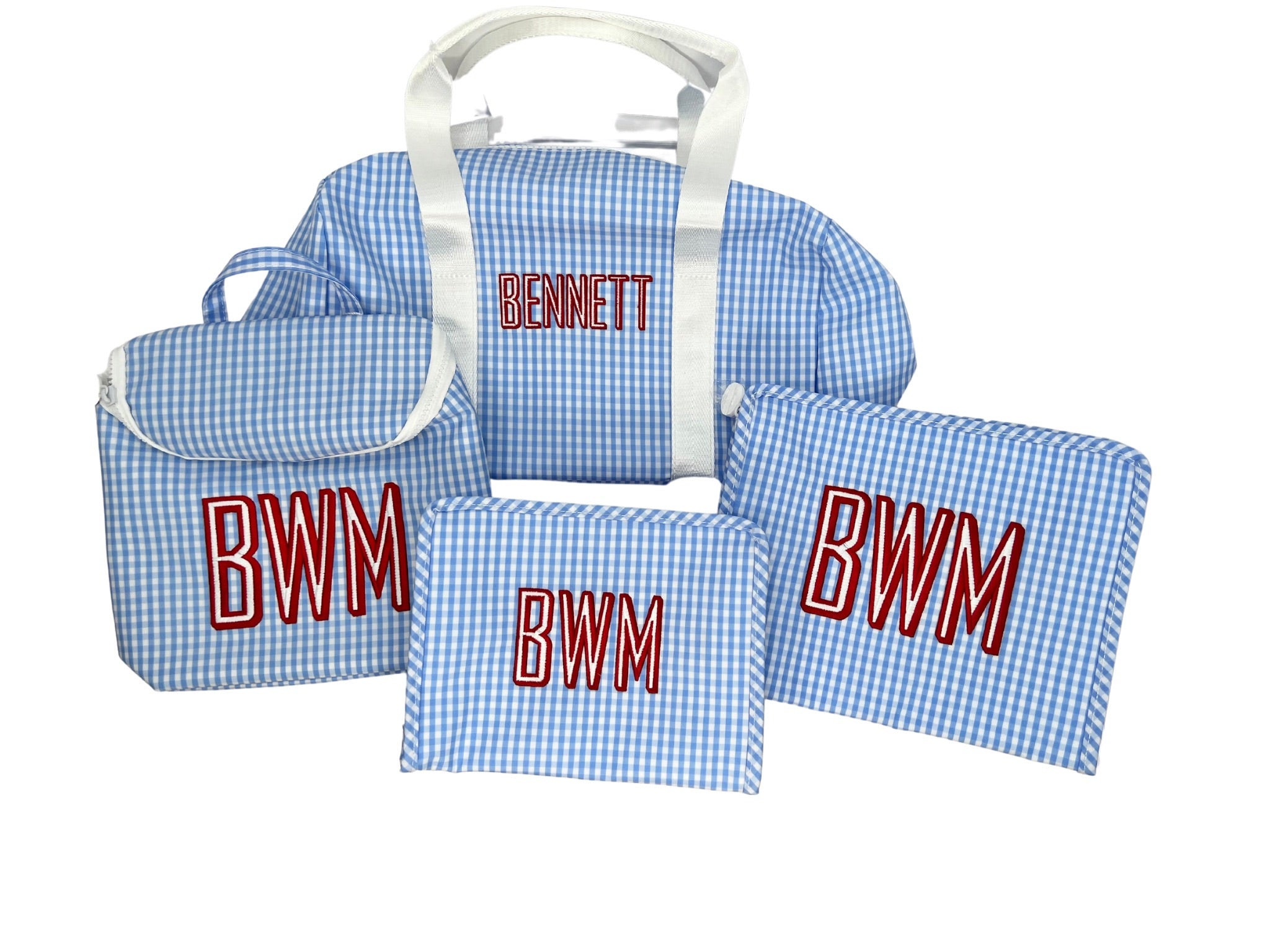 Roadie Large Zip Pouch Gingham Sky by TRVL Design