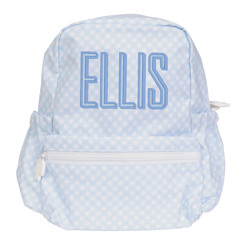 The Backpack Blue Gingham Small by Apple of My Isla